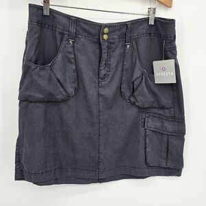 Athleta Cargo Skirt Women Size 14 Gray  Lyocell Above Knee Style 53421